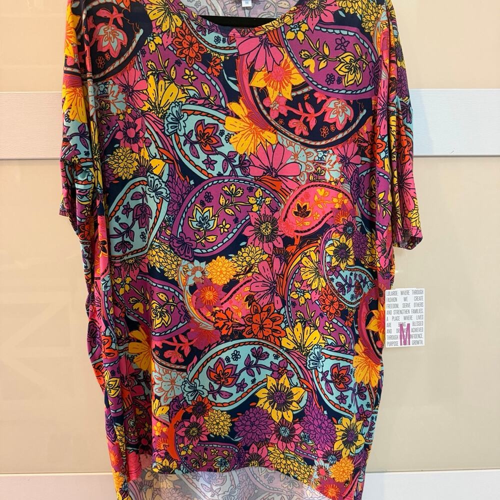 LuLaRoe Irma Women’s Medium M Multicolor Floral Paisley Tunic Top NWT
